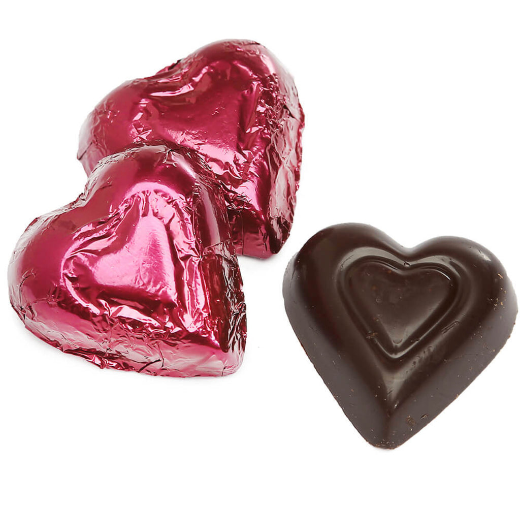 72% DARK Chocolate Foiled Hearts